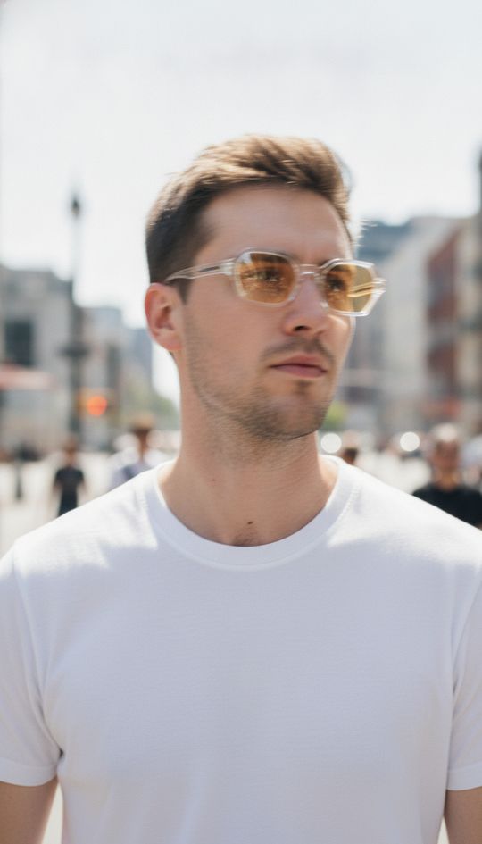 Wearing Amber outdoors in daylight